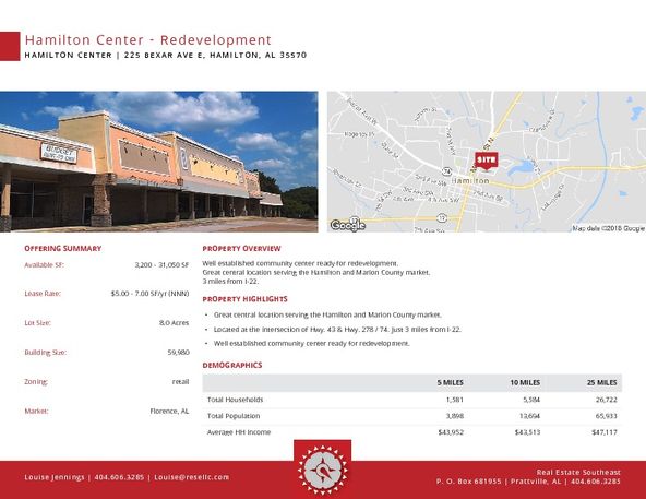 Hamilton Center: 225 Bexar Ave E, Hamilton, AL 35570